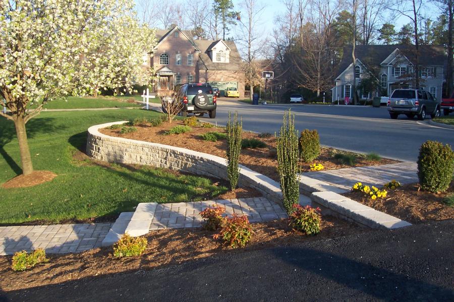 Roadside rockwall and garden terrace